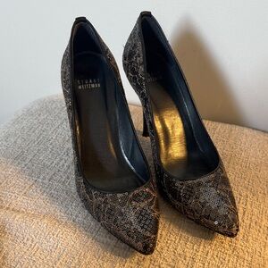 Stuart Weitzman Sequin Patterned Evening Heels